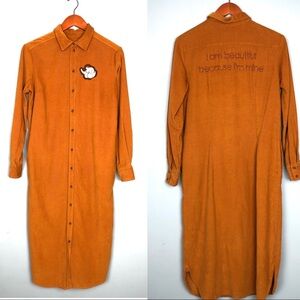 ottod’Ame corduroy midi dress size 4 size pockets button Front made in Italy